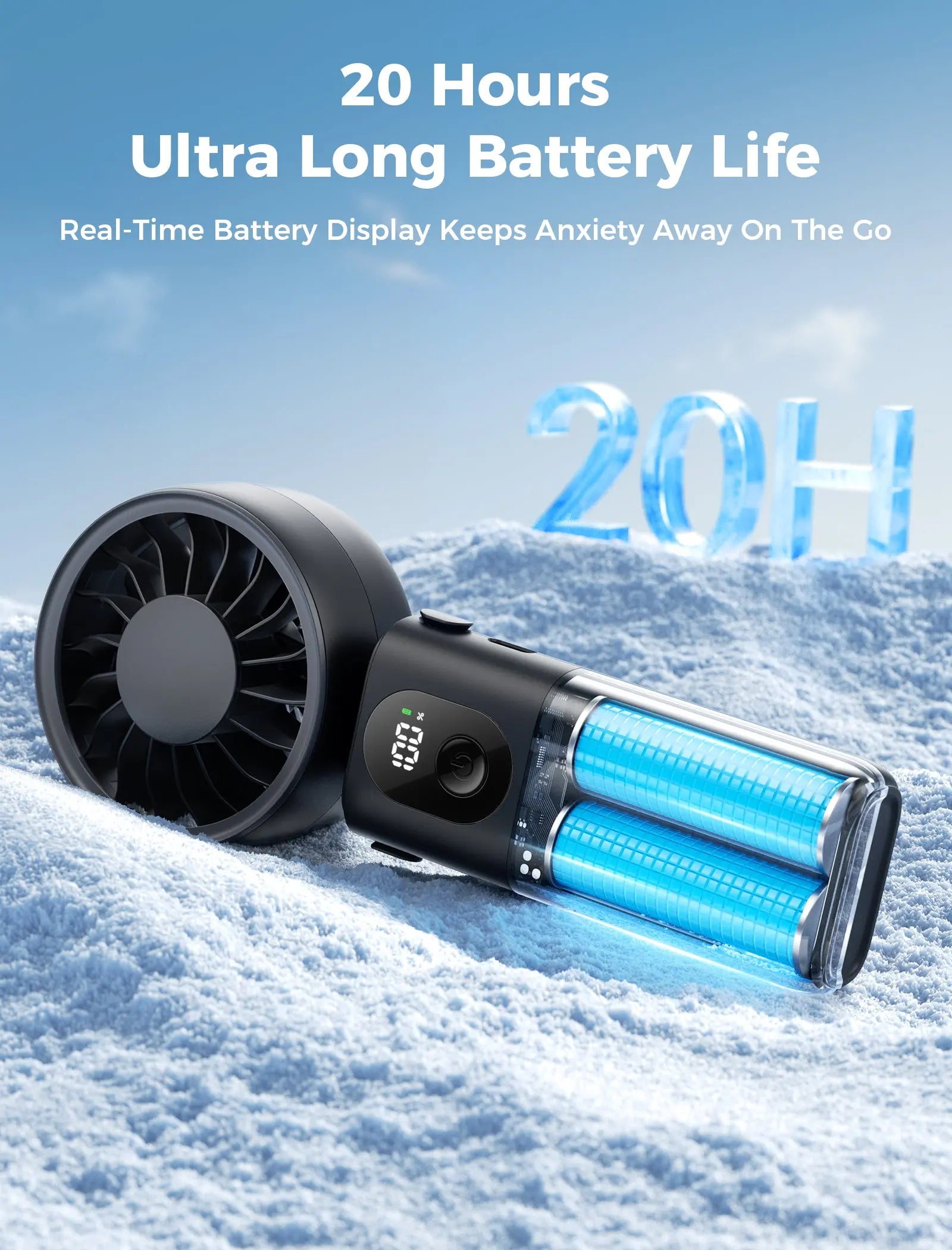 Aecooly Portable 3 In 1 Handheld Fan Halo 04 | Portable USB Rechargeable Fan | Strong Wind | Multi-Use Fan Tech House Singapore