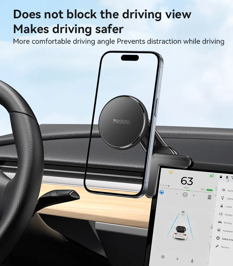 YESIDO Car Mount Magnetic Screen Corner Snap-On Phone Holder C213 Tech House Singapore