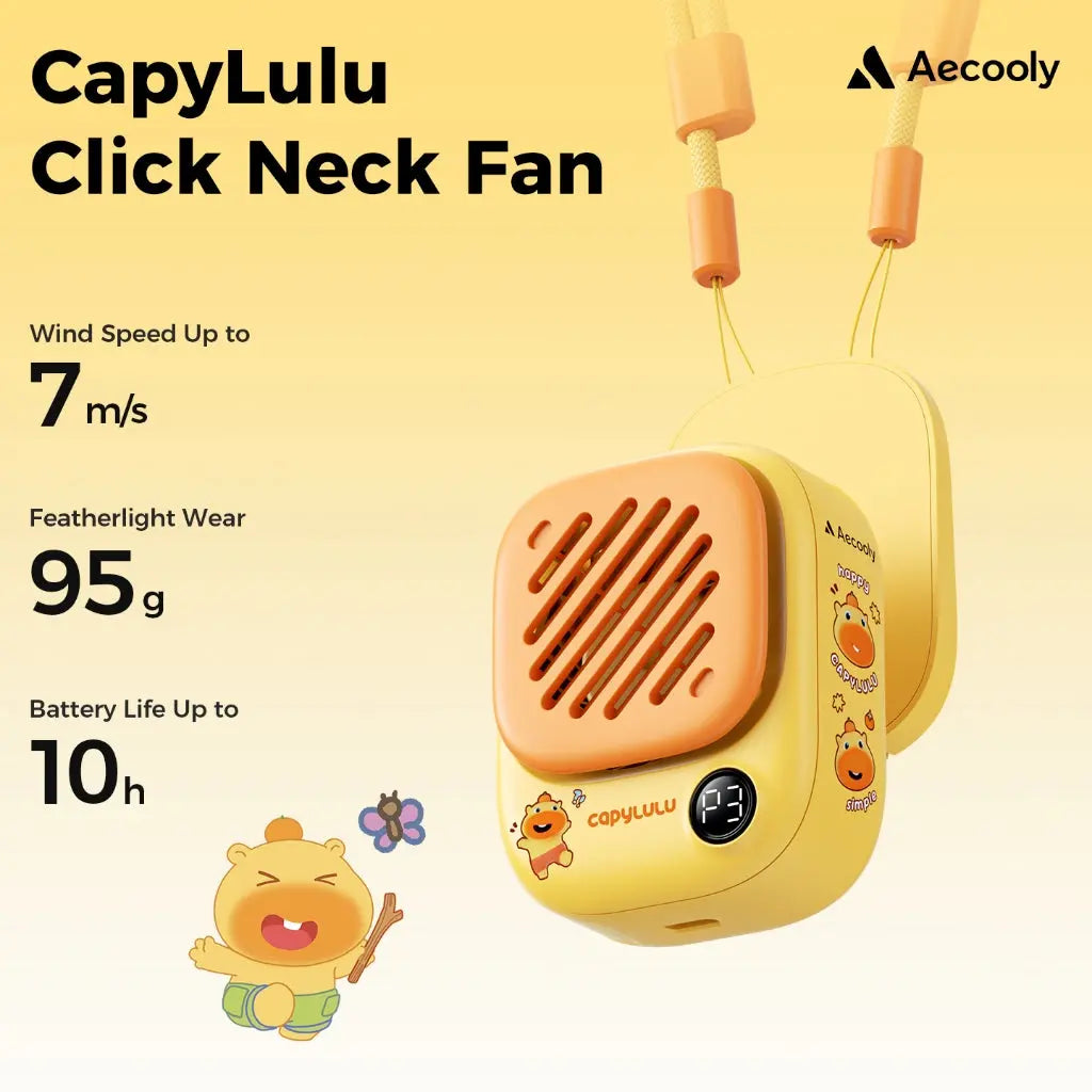 Aecooly x CapyLulu Portable Handheld Fan Air Gimbal Portable Mini Desk Fan Portable Mini Neck Fan Tech House Singapore