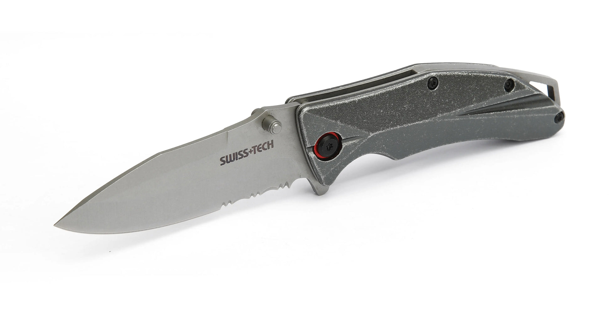 Swiss+Tech Aluminum Serrated Folding Knife ST014005 Tech House Singapore