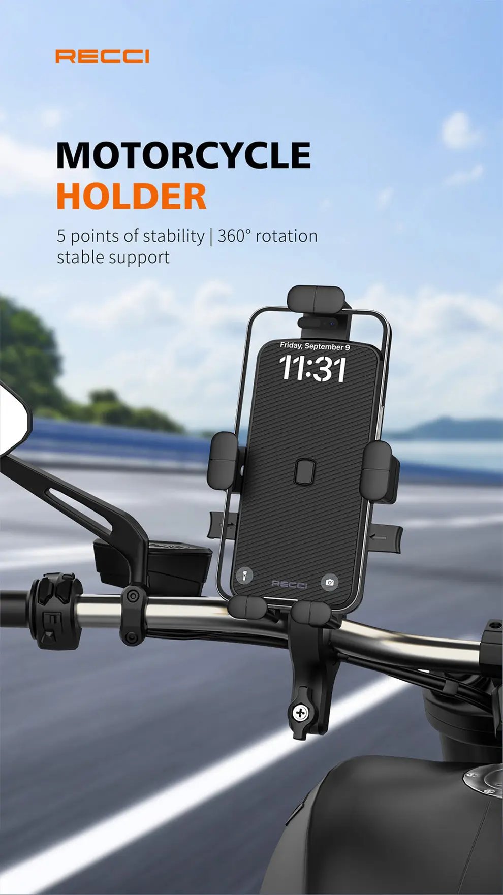 Recci Motorcycle Holder RHO-C30 Tech House Singapore