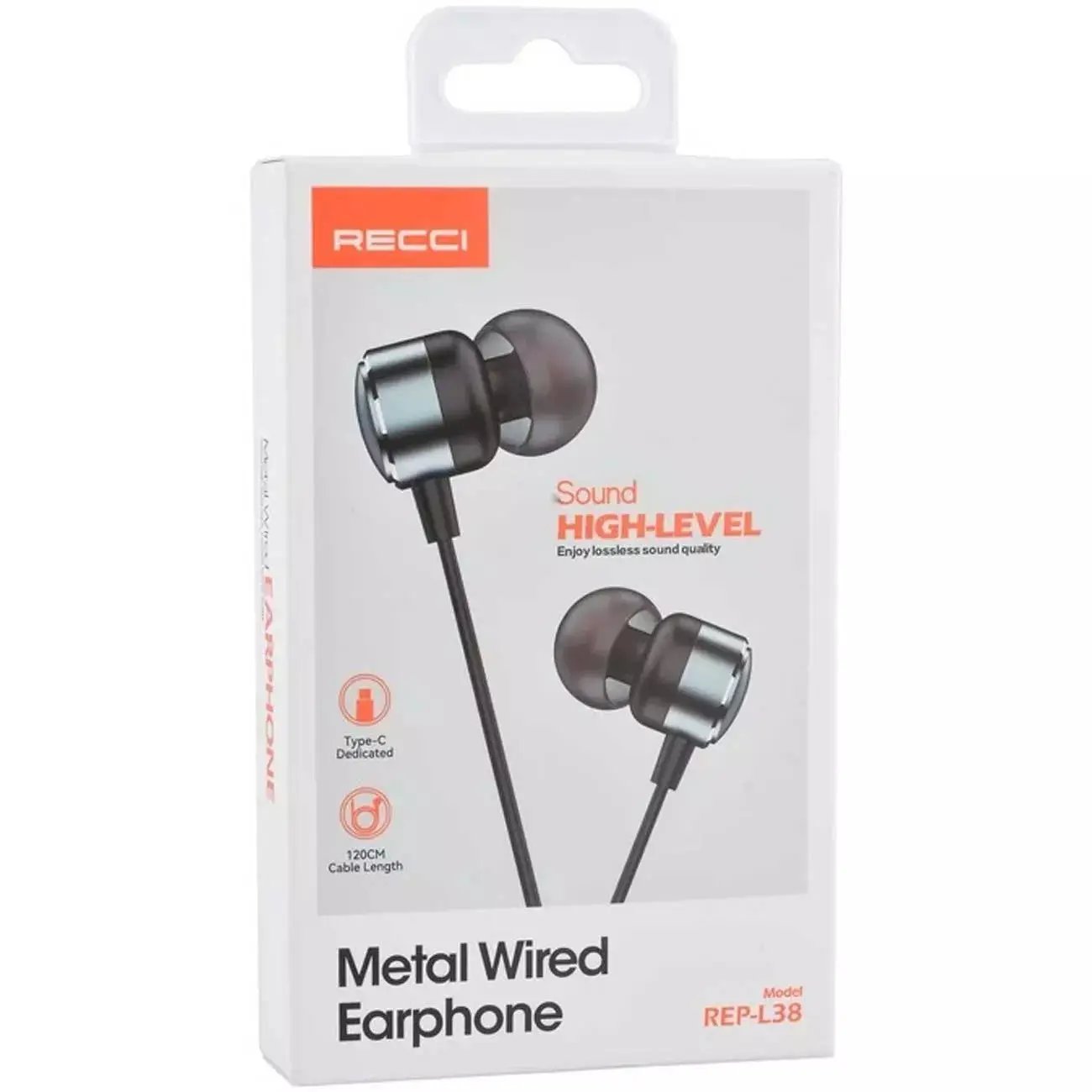 Recci USB C Metal Wired Earphone Grey REP-L38 Tech House Singapore