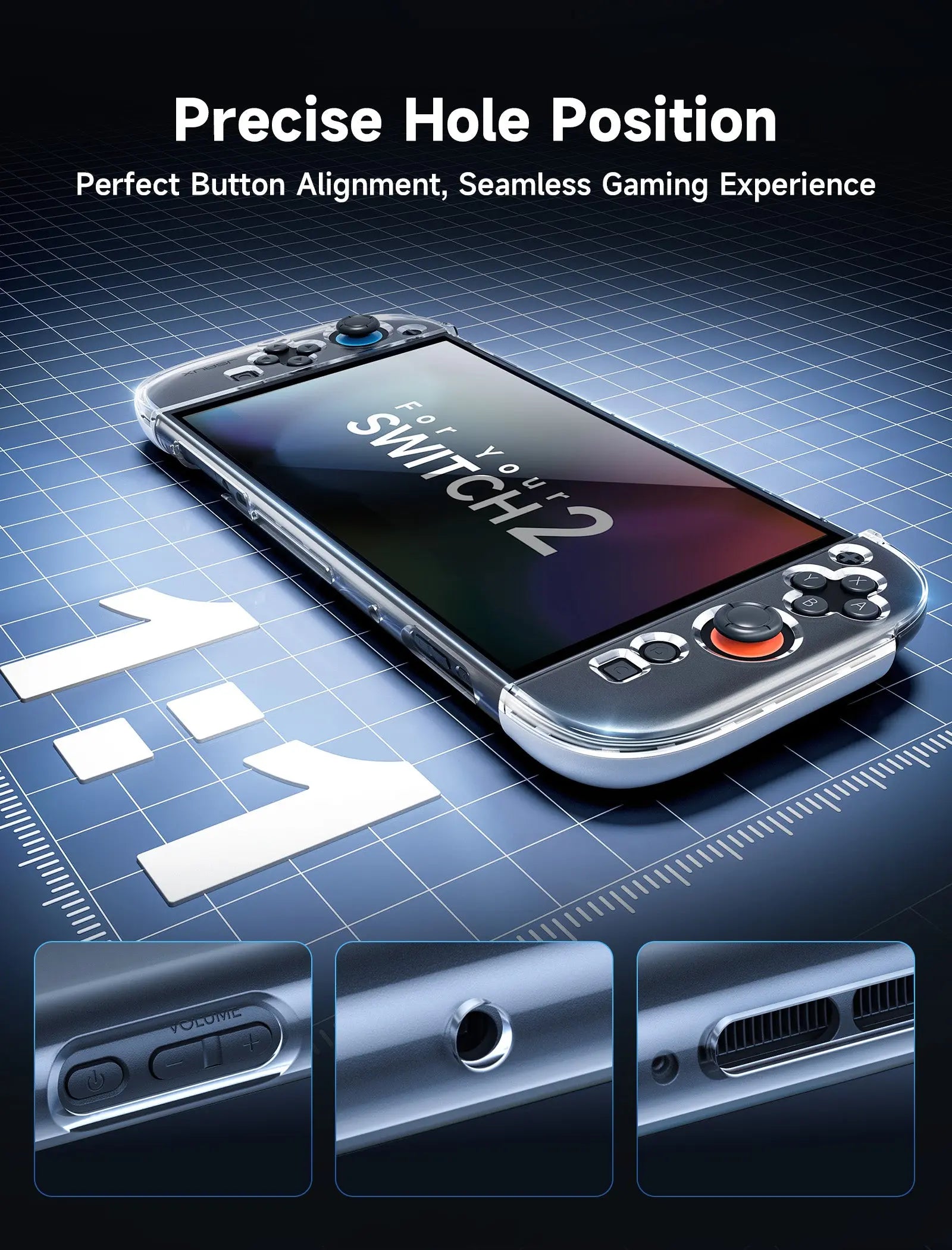 JSAUX Nintendo Switch 2 Ergonomic Controller Case Full-Cover Clear Case (PC0119A) Tech House Singapore