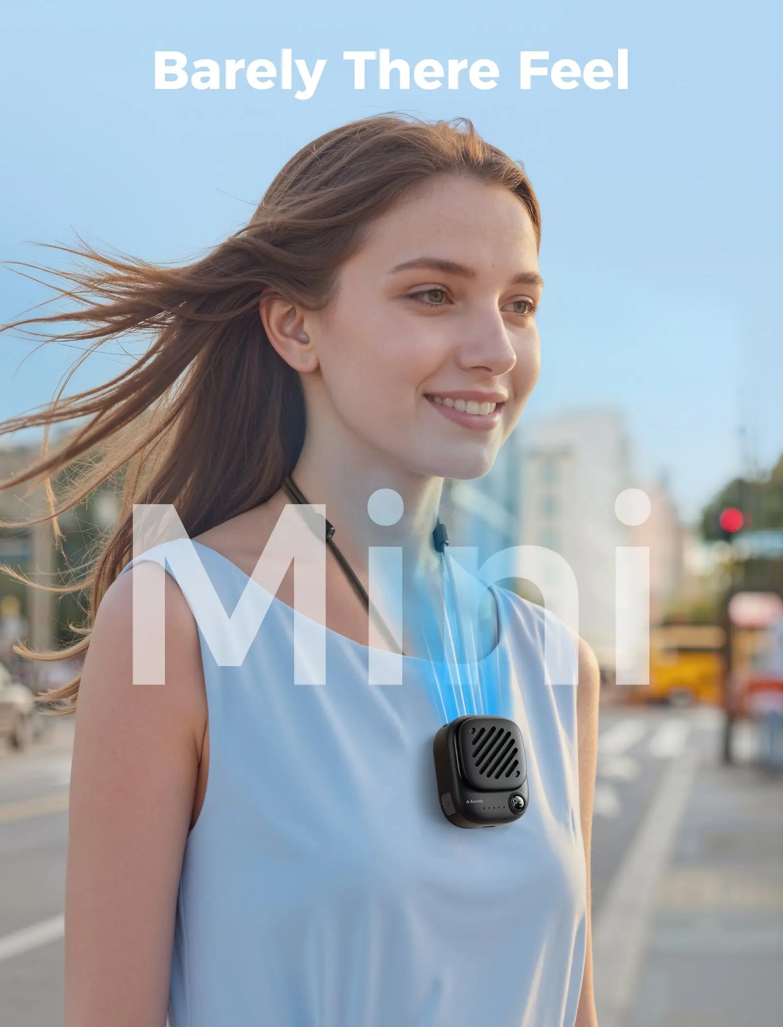 Aecooly Mini Portable Neck Fan, Mighty Hands Free Fan, Magnetic Fit Click 01 USB Rechargeable 10H Max Portable Fan Tech House Singapore