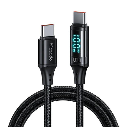 Mcdodo USB-C to USB-C Cable 100W Fast Charging (1.2M) with Digital Display CA-1100 Tech House Singapore