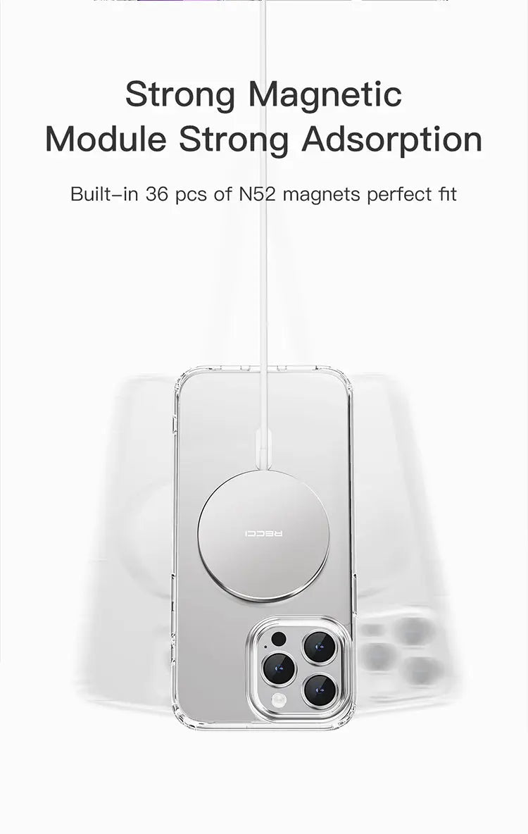 Recci iPhone15/ 15 Plus/15 Pro/15 Pro Max Crystal Clear Magnetic Case Tech House Singapore