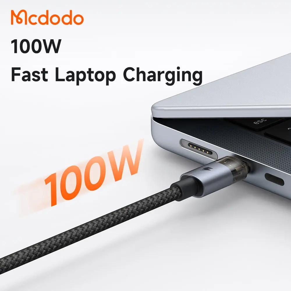 Mcdodo 2-in-3 Cable 100W Fast Charging (1.2M) Transparent Cable with Charging Light CA-7260 Tech House Singapore