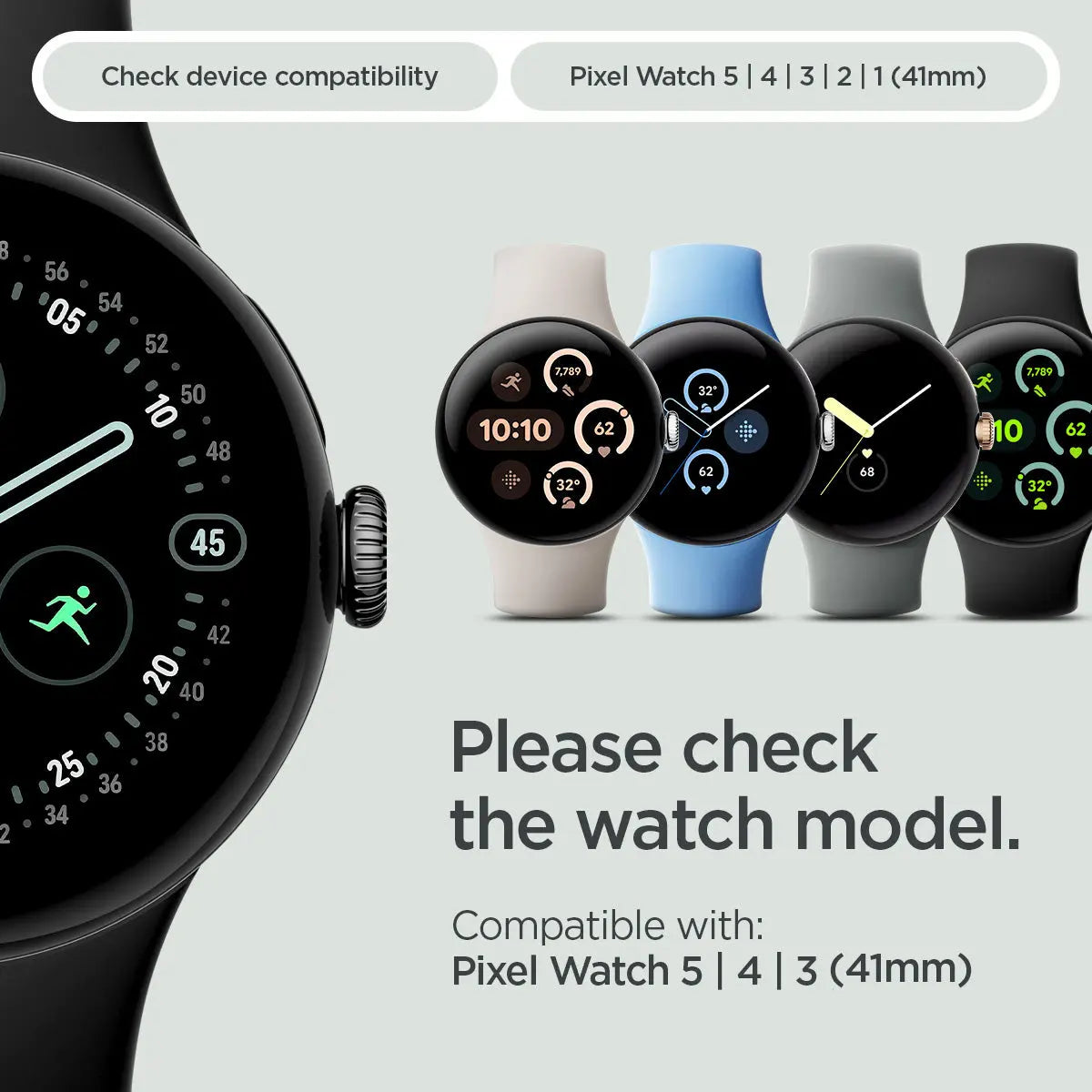 [2 Pack] Spigen Google Pixel Watch 5 / 4 / 3 (41mm) EliteShield EZ Fit Spigen Singapore Singapore