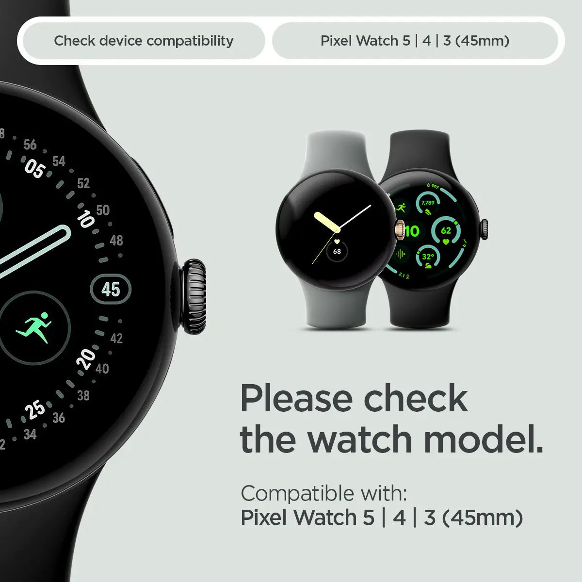 [2 Pack] Spigen Google Pixel Watch 5 / 4 / 3 (45mm) EliteShield EZ Fit Spigen Singapore Singapore
