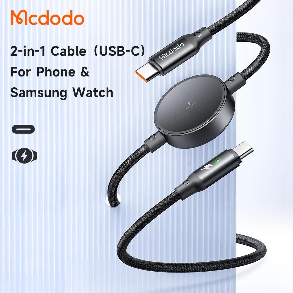 Mcdodo 2-in-1 USB-C to USB-C Cable 60W Fast Charging with Wireless Charger for Galaxy Watch (1.5M) CA-4170 Tech House Singapore