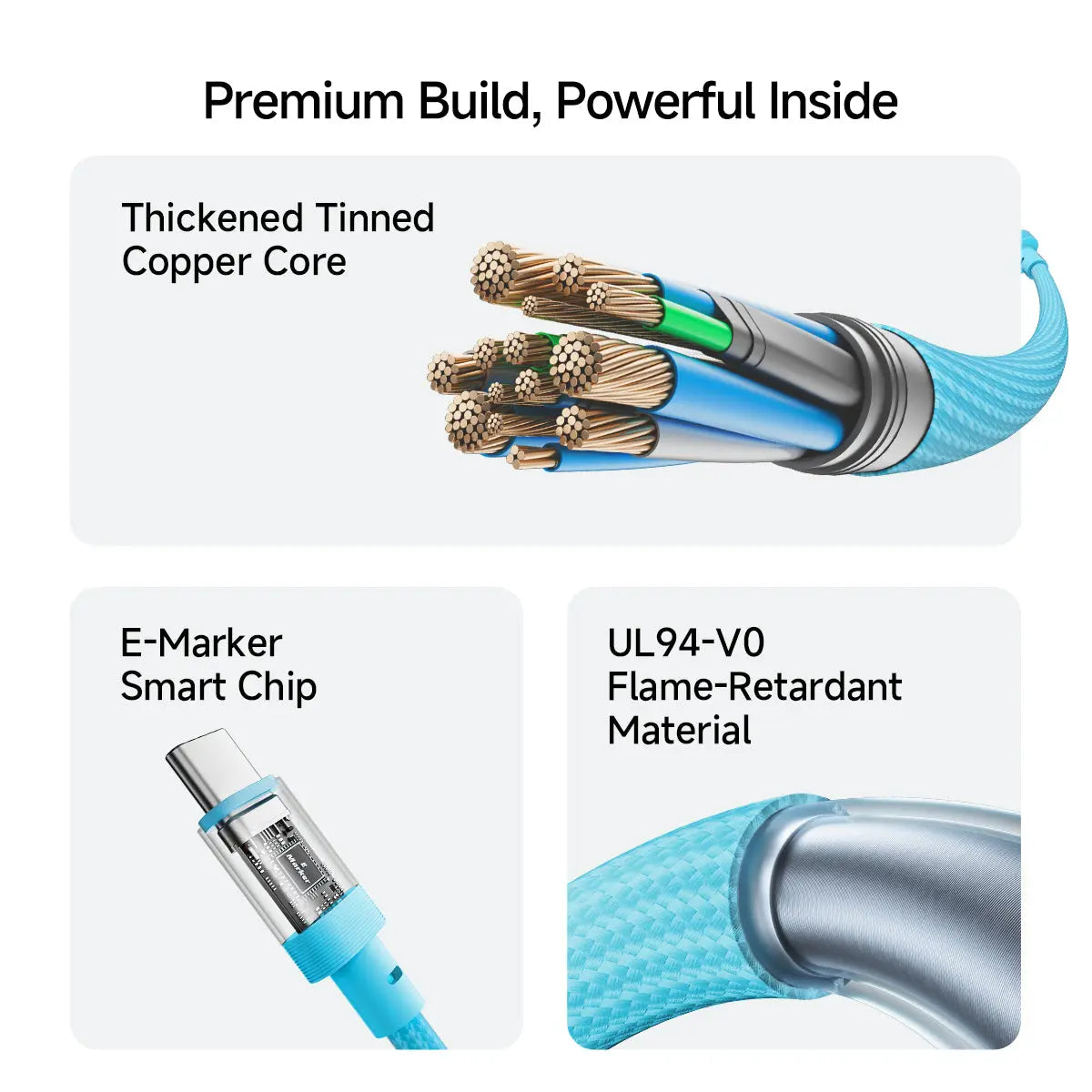 CUKTECH CP Braided 6A USB-C to C Cable 240W Fast Charging 6A 15cm 480Mbps Magnetic Ports CTC615S Tech House Singapore