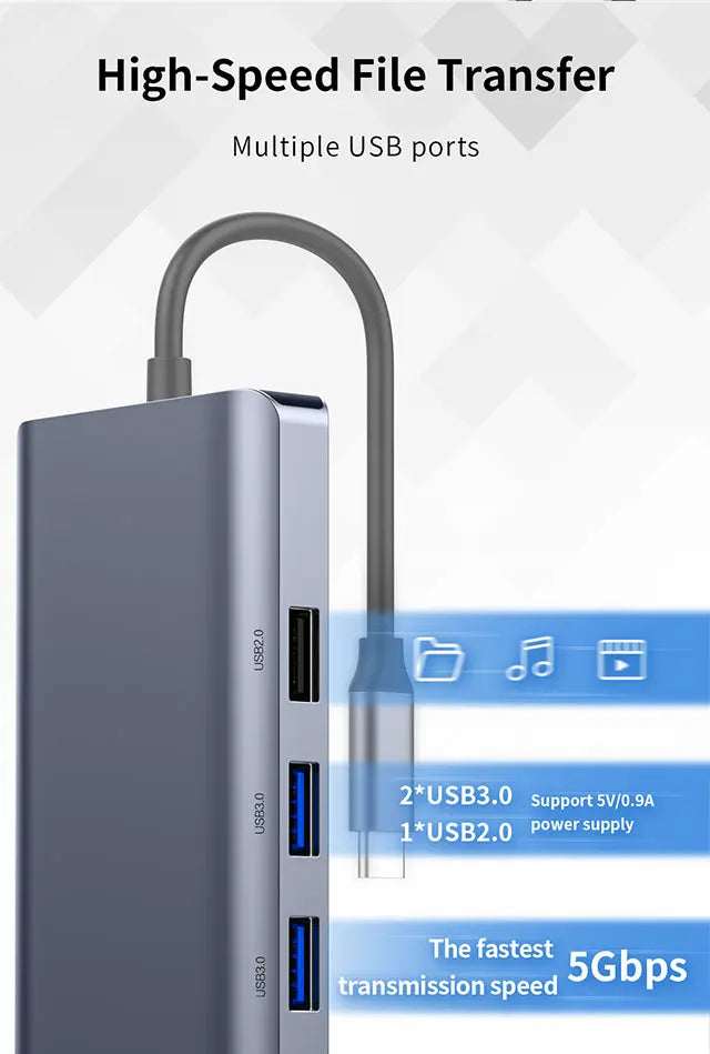 Recci 9 in 1 USB C Hub RH09 Tech House Singapore