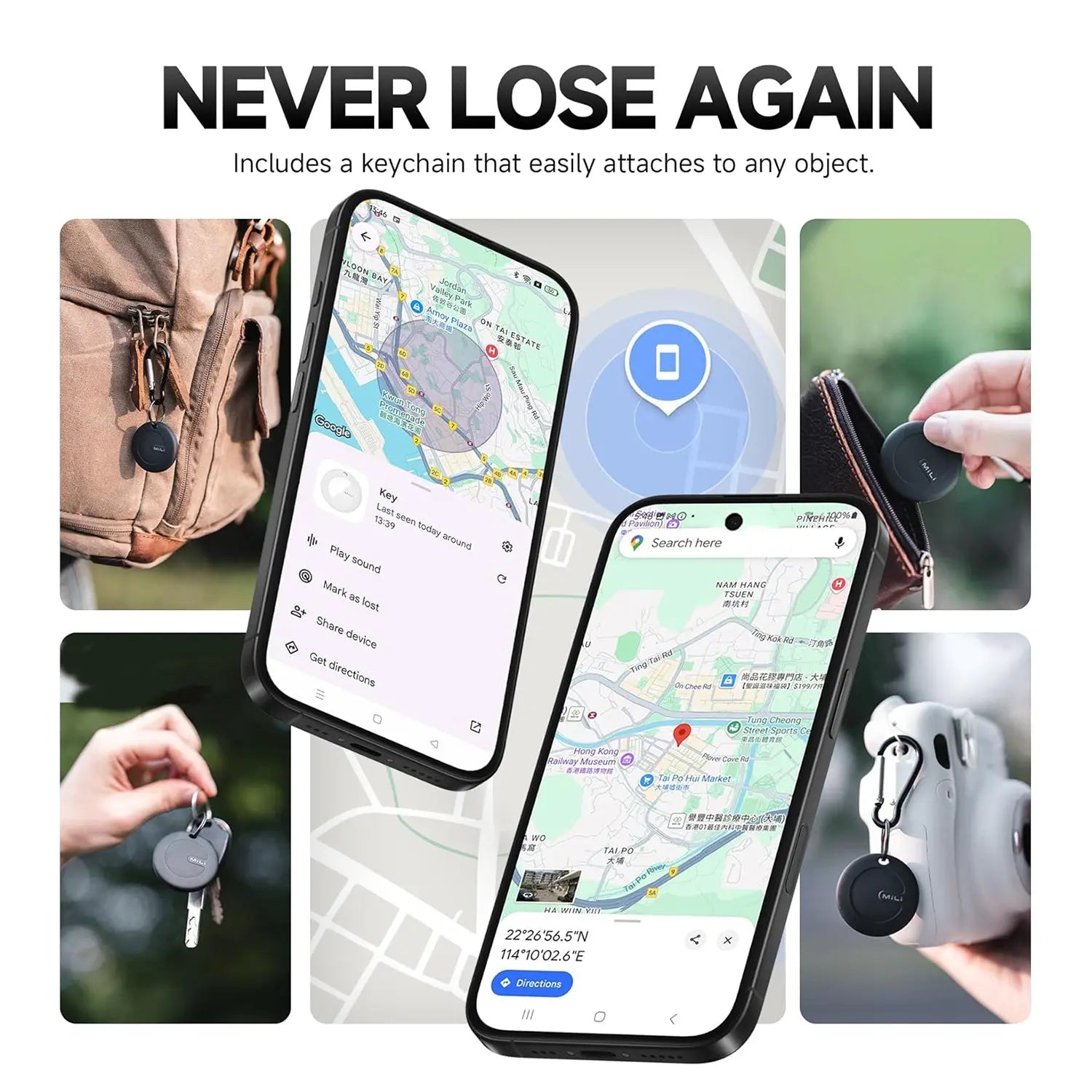 MiLi MiTag Bluetooth Item Finder (IOS & Android Compatible) Key Finder, Luggage Locator, Pet Position and more (HD-P16) MiLi Singapore