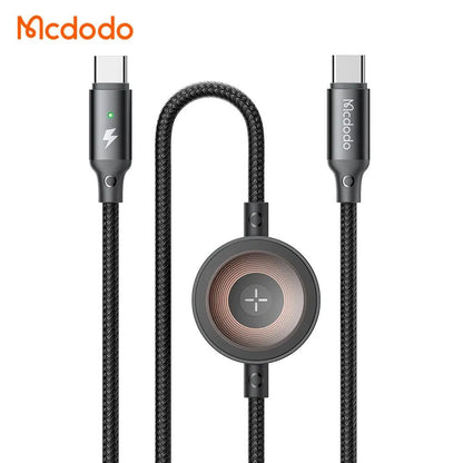 Mcdodo 2-in-1 USB-C to USB-C Cable 60W Fast Charging with Wireless Charger for Apple Watch (1.5M) CA-2580 Tech House Singapore