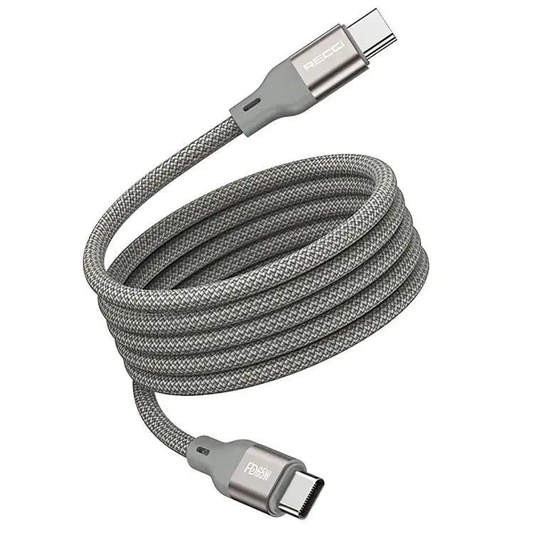 Recci USB C to USB C Cable Magnetic Nylon 1M PD 65W Cable RS23CC Tech House Singapore