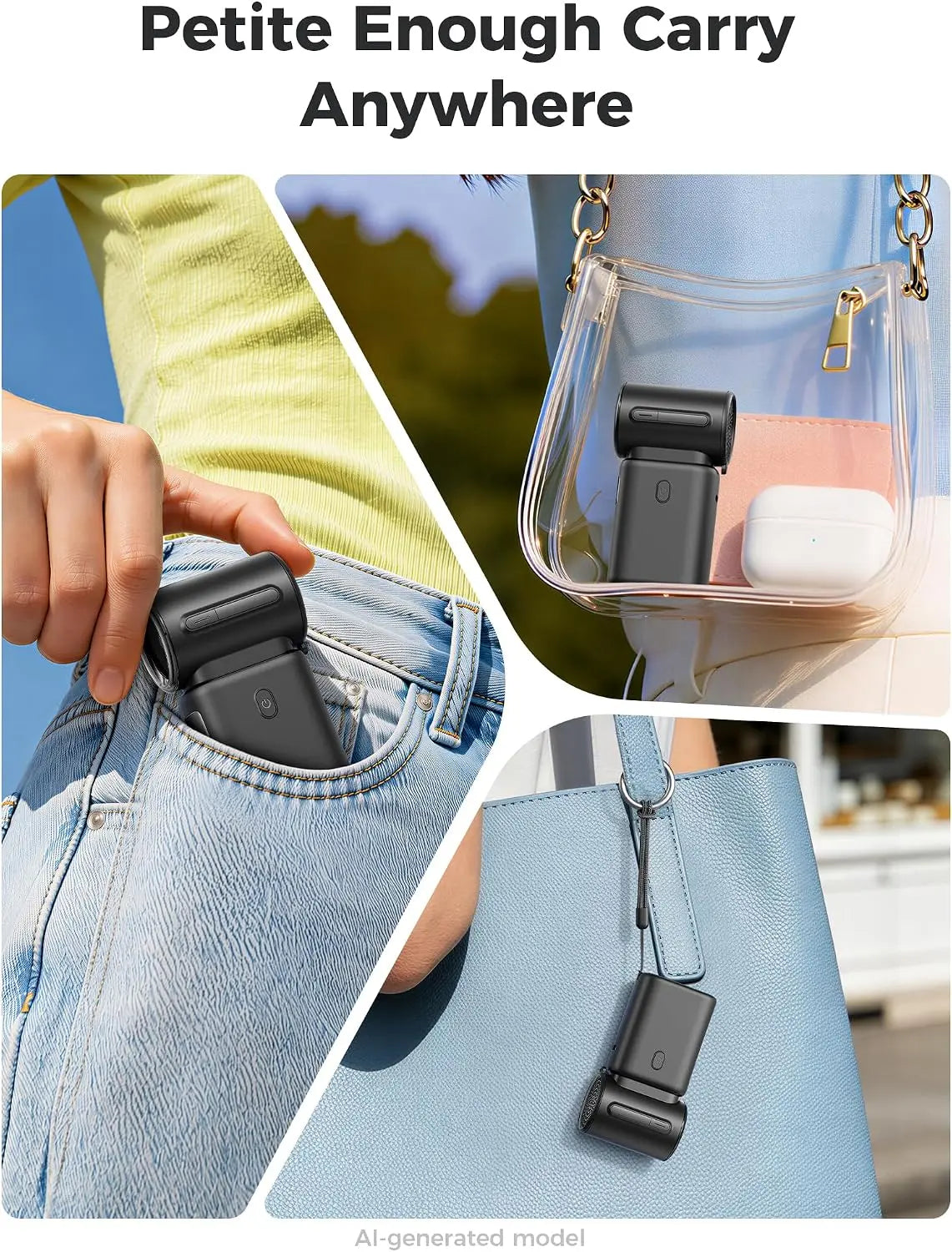 Aecooly Mini Portable Fan with Power Bank Detachable Modular Powerful Handheld Fan, 36ft/s High Speed 8.5H Mini Fan Tech House Singapore