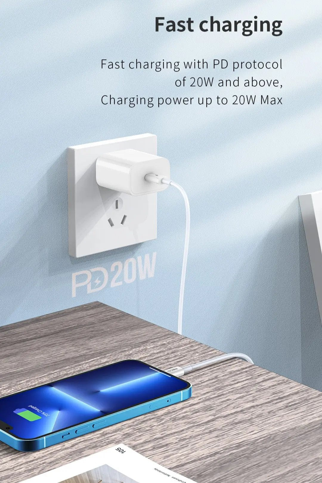 Recci USB A to C Cable 1M PD 20W Fast Charging 3A Cable RS06C Tech House Singapore