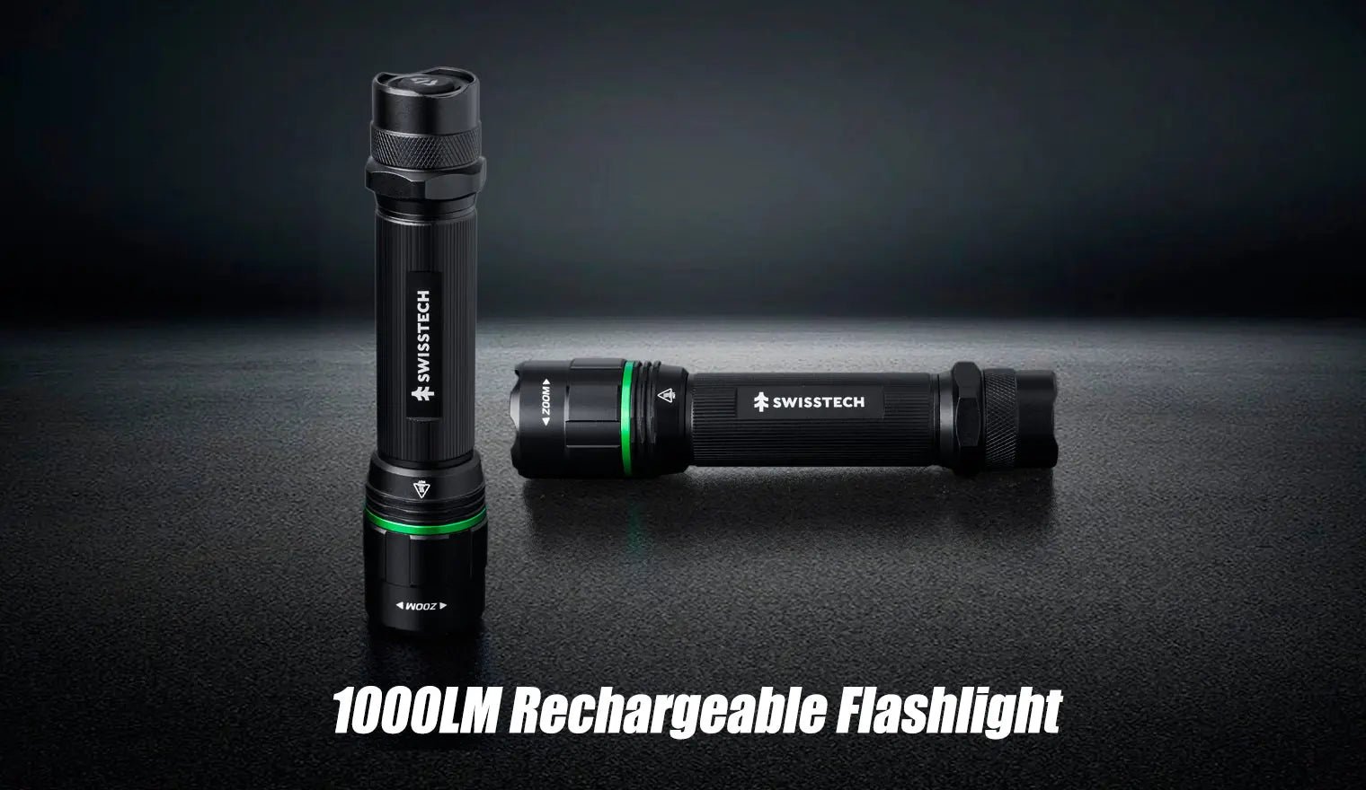Swiss+Tech 18650, 1000 Lumens RECHARGEABLE ALUMINUM FLASHLIGHT ST031621 Tech House Singapore
