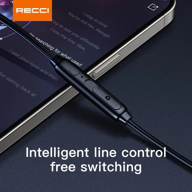 Recci USB C Metal Wired Earphone Grey REP-L38 Tech House Singapore
