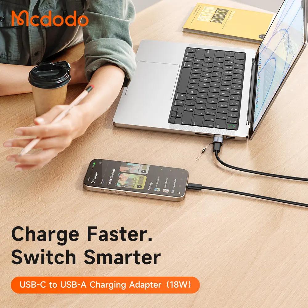 Mcdodo USB-C to USB-A 3.0 Fast 5Gbps Data Transfer Adapter with Indicator Lights and Lanyard OT-7580 Tech House Singapore
