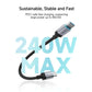 CUKTECH CP Braided 6A USB-C to C Cable 240W Fast Charging 6A 15cm 480Mbps Magnetic Ports CTC615S Tech House Singapore