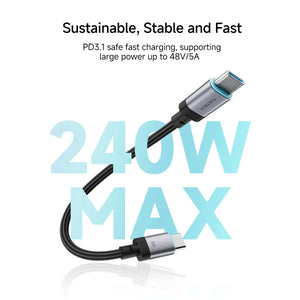 CUKTECH CP Braided 6A USB-C to C Cable 240W Fast Charging 6A 15cm 480Mbps Magnetic Ports CTC615S Tech House Singapore