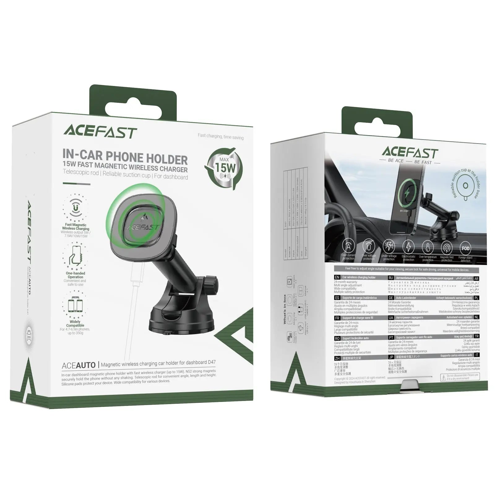 Acefast D45 Magnetic Car Mount Phone Holder Strong Grip Air Vent Dashboard Smartphone Holder Tech House Singapore