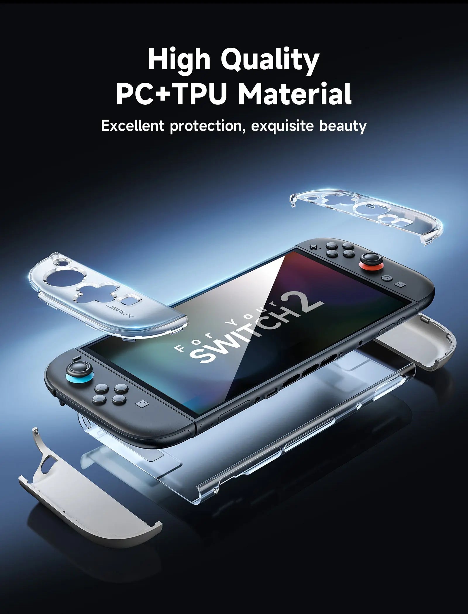 JSAUX Nintendo Switch 2 Ergonomic Controller Case Full-Cover Clear Case (PC0119A) Tech House Singapore