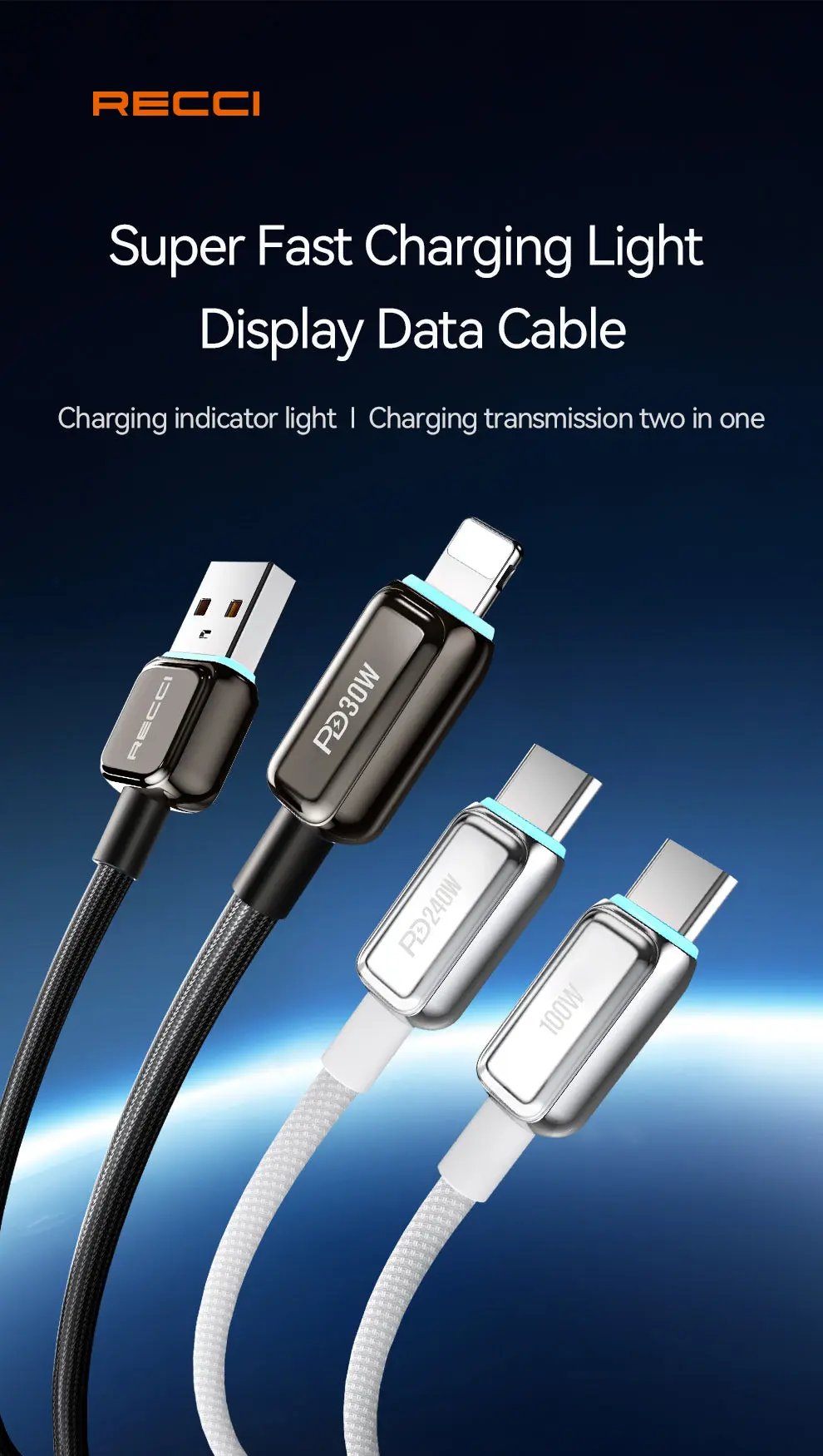 Recci USB C to C Cable PD 240W RS42CC Tech House Singapore