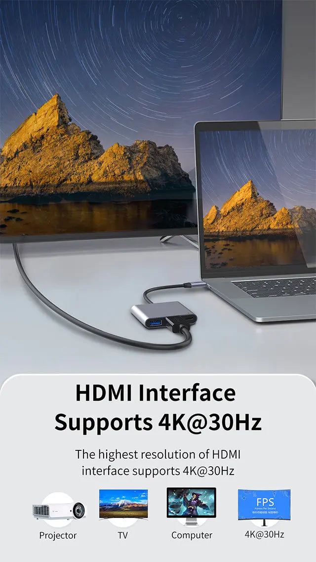 Recci 3 in 1 USB C Hub RH05 Tech House Singapore