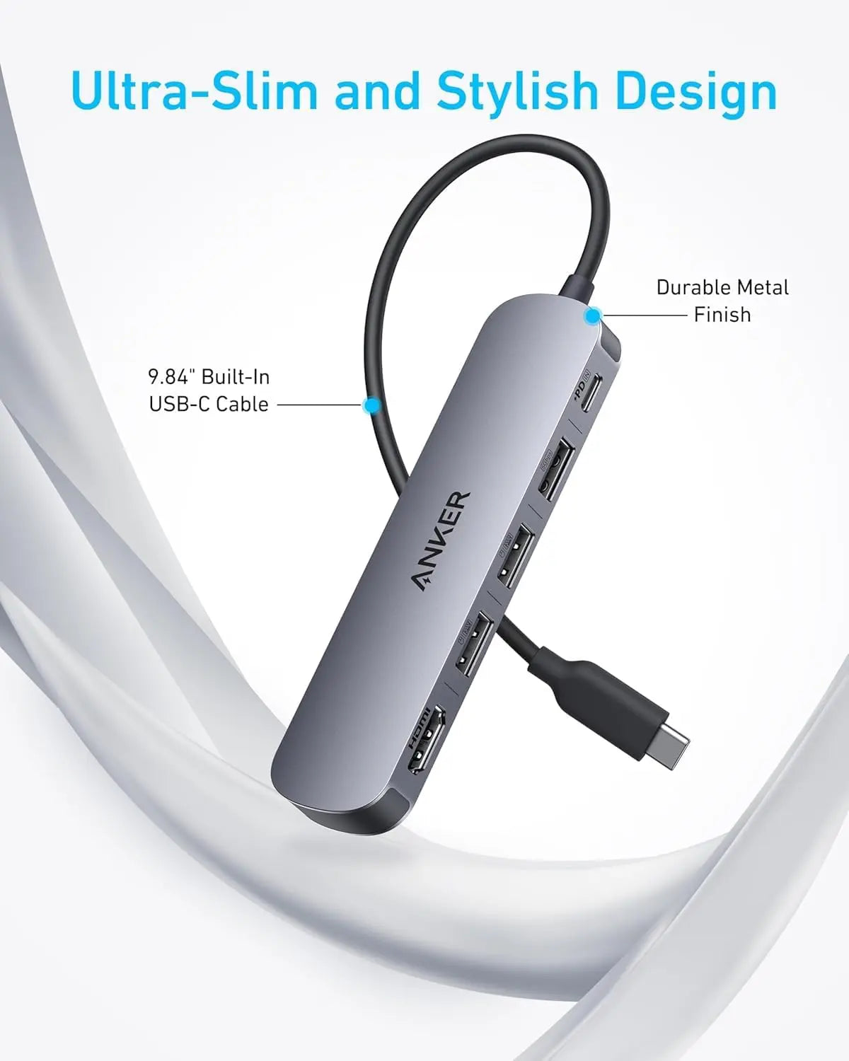 Anker 5-in-1 USB C Hub Adapter 4K@30Hz HDMI with PD 90W Max A8357 - Tech House - Singapore