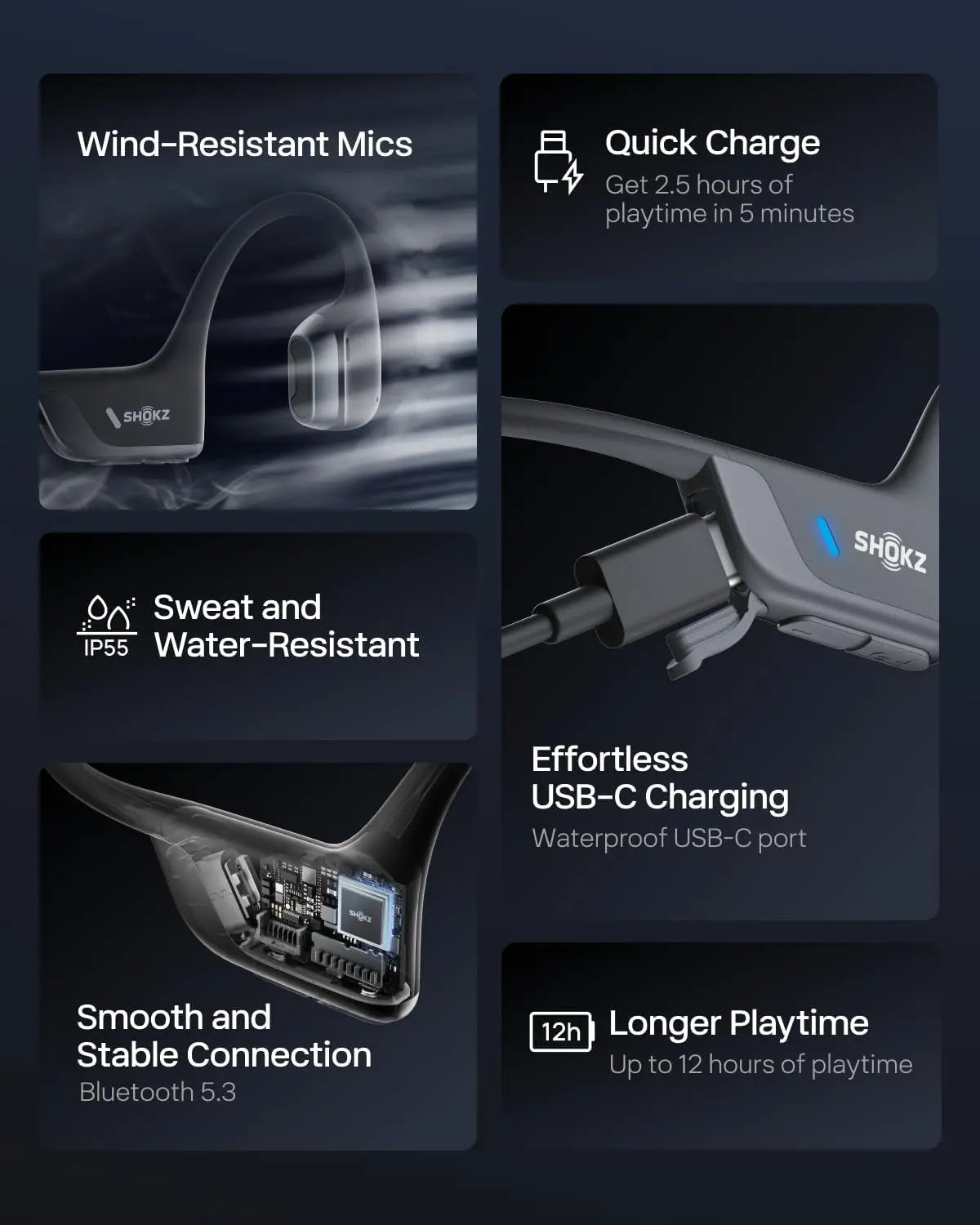 SHOKZ OpenRun Pro 2 Bone Conduction Open-Ear True Wireless Sport Earbuds S820-ST/S821-MN Tech House Singapore