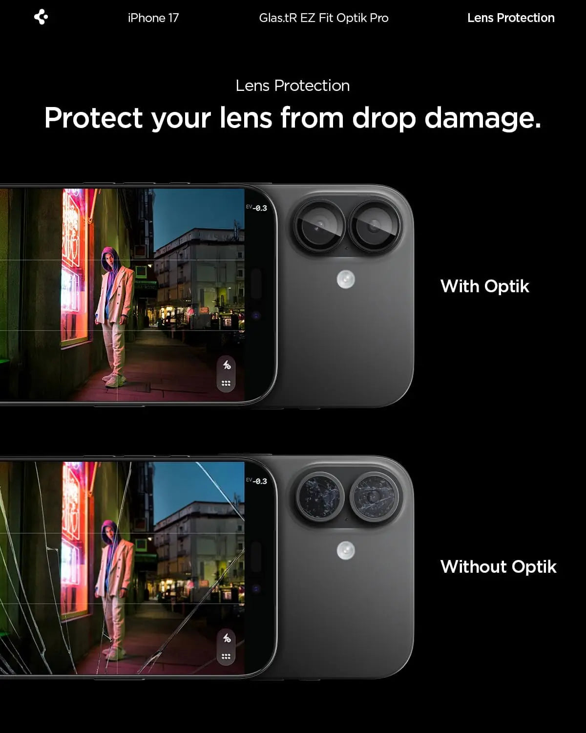 Spigen [2 Pack] iPhone 17 / 16 Plus / iPhone 16 Camera Lens Protector EZ Fit Optik Pro Spigen Singapore