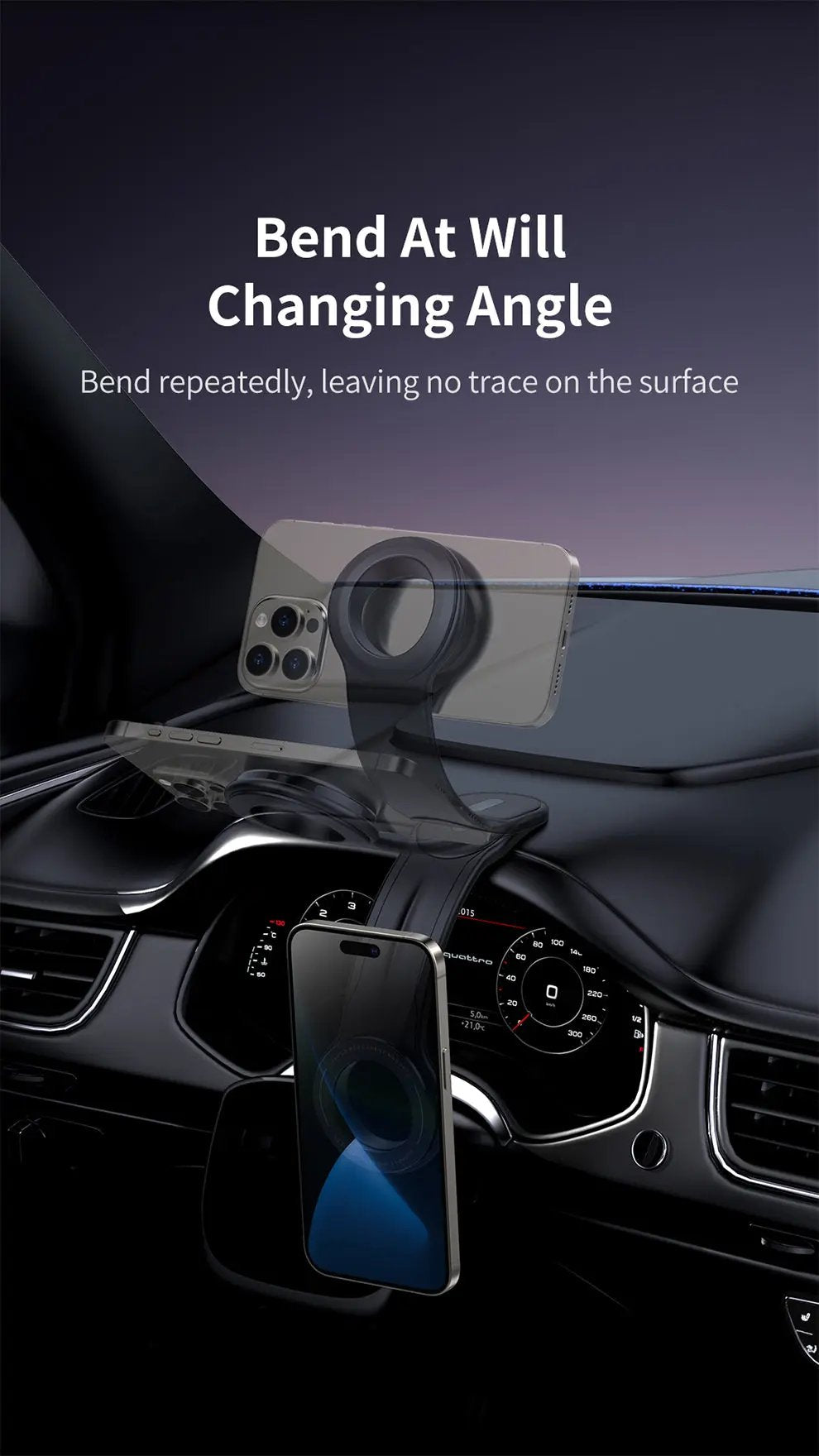 Recci Magnetic Foldable Car Holder RHO-C40 Tech House Singapore