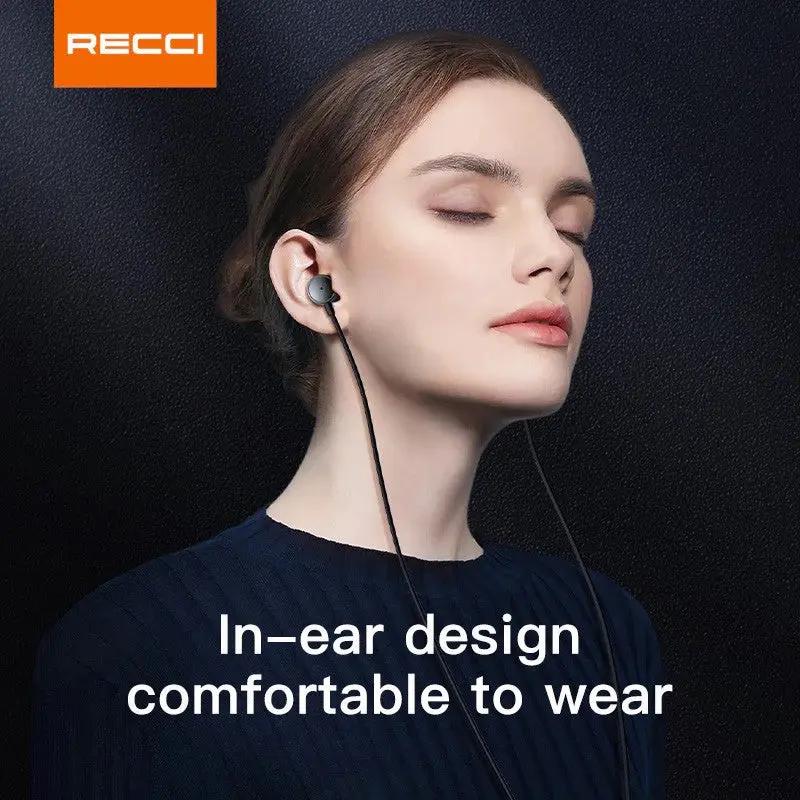 Recci USB C Metal Wired Earphone Grey REP-L38 Tech House Singapore