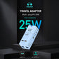 OLLOES GaN 25W Universal Travel Adapter Super Compact 2 x USB-C GaN Fast Charging Mini Size Tech House Singapore