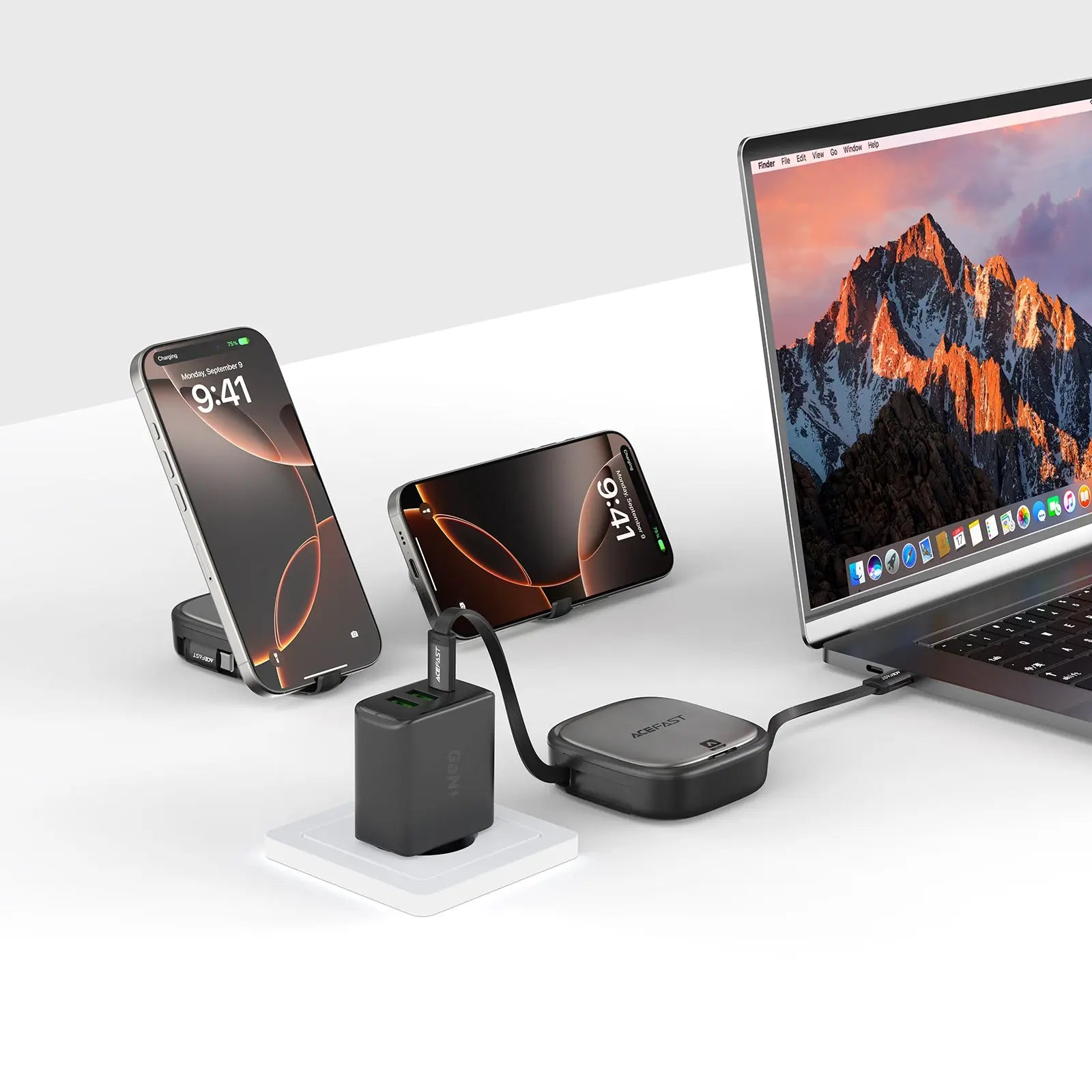 Acefast J3 Multifunctional Travel Set with Retractable Charging Data Cable and Holder Tech House Singapore
