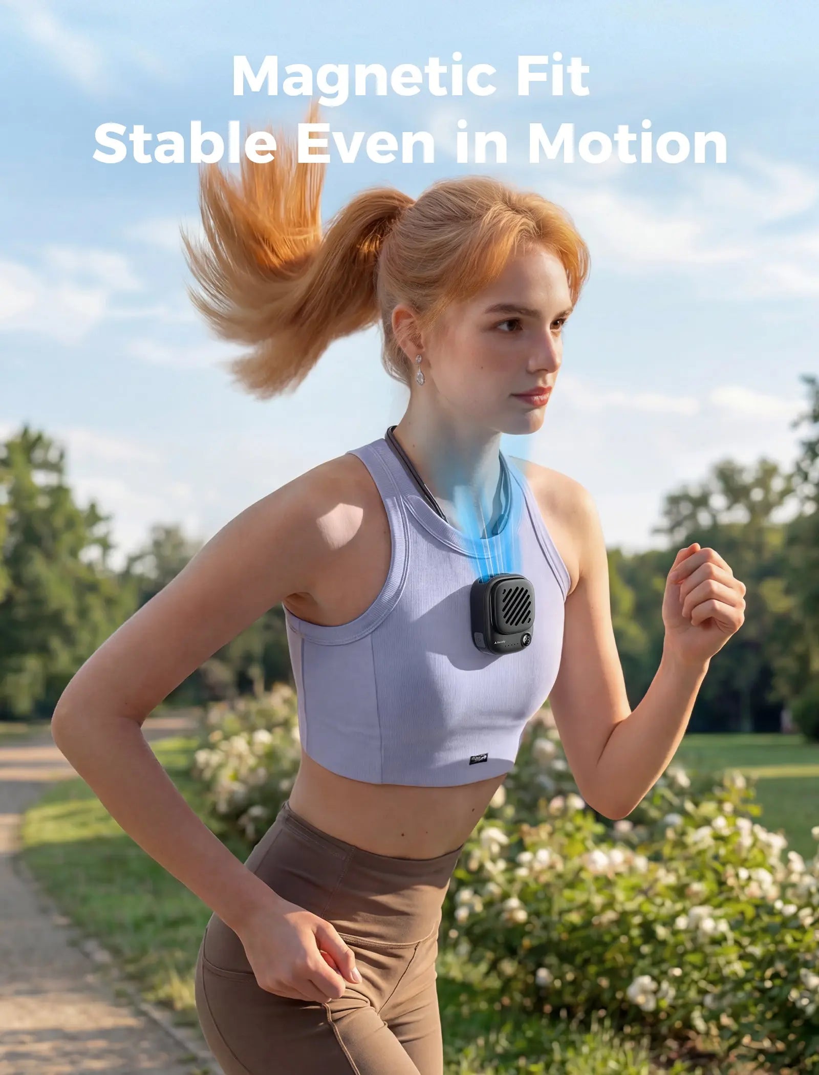 Aecooly Mini Portable Neck Fan, Mighty Hands Free Fan, Magnetic Fit Click 01 USB Rechargeable 10H Max Portable Fan Tech House Singapore