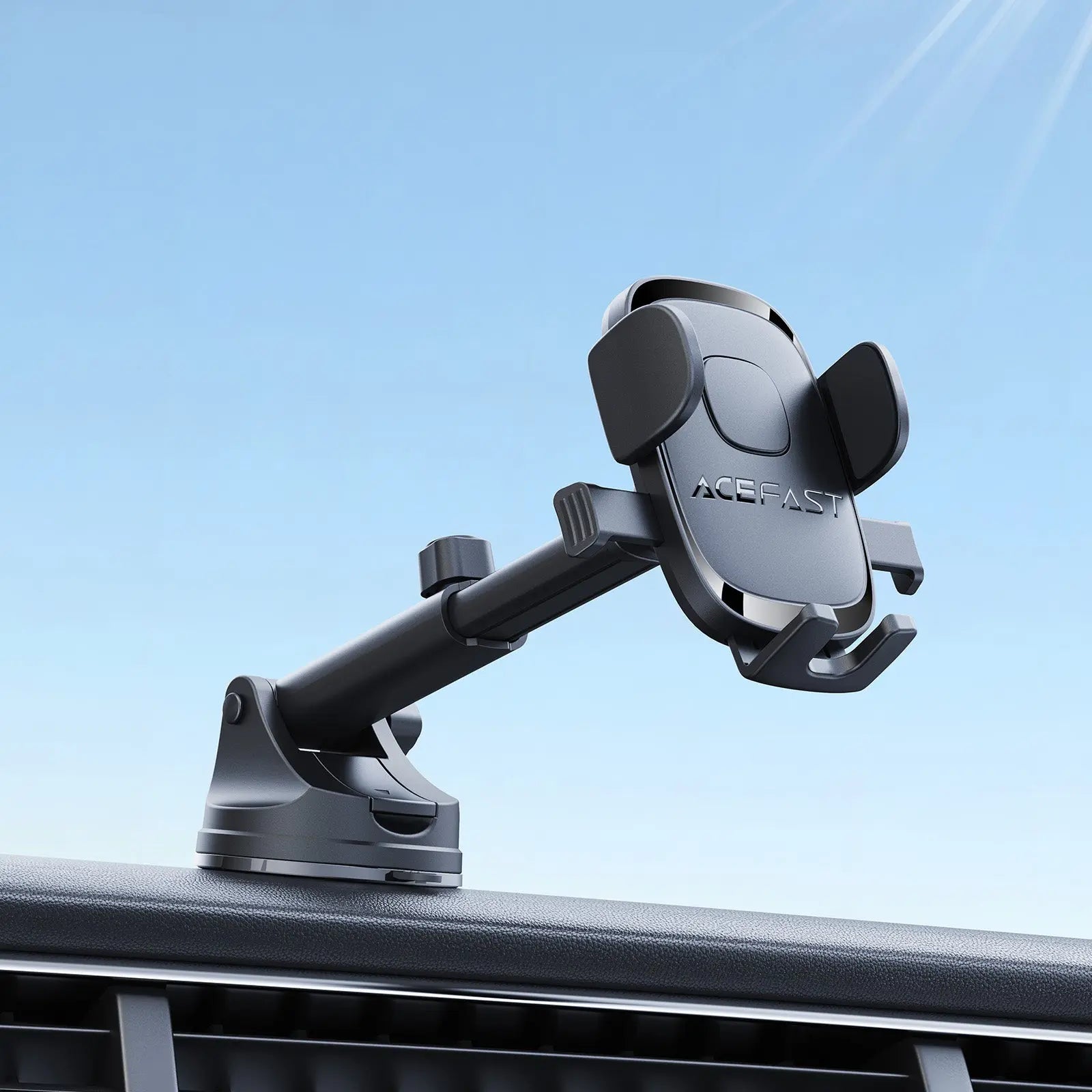 Acefast D57 One-Key Lock Dashboard Car Mount Phone Holder Strong Grip Adjustable Smartphone Holder Tech House Singapore