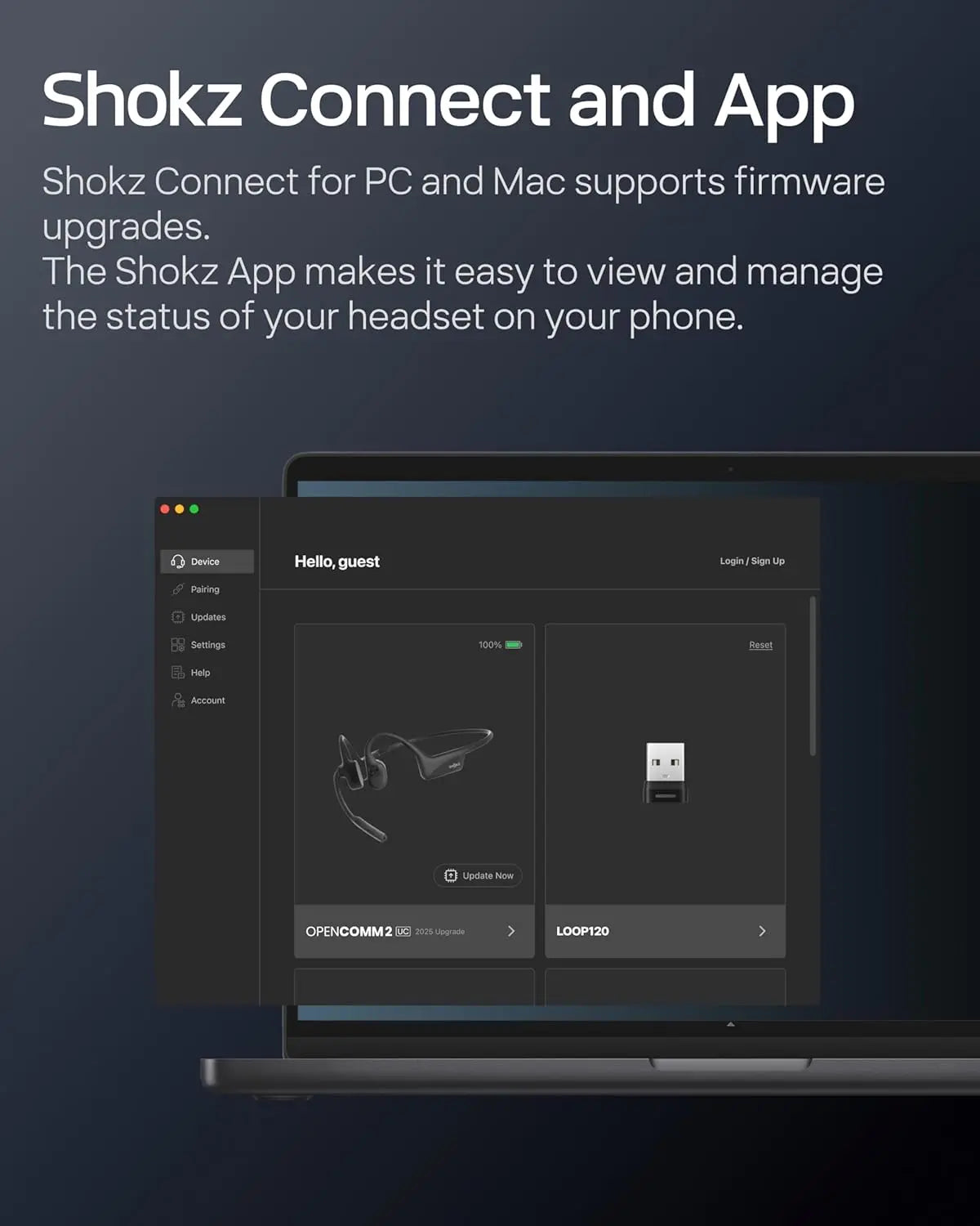 SHOKZ OpenComm2 Bone Conduction Stereo Bluetooth Headphones (2025 Upgrade) with USB-C Adapter C120 Tech House Singapore