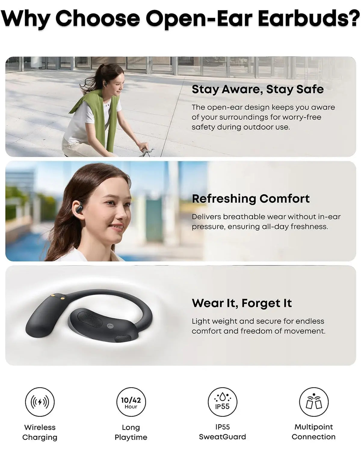 Soundcore AeroFit 2 Adjustable Open-Ear Wireless Earbuds A3874 Tech House Singapore