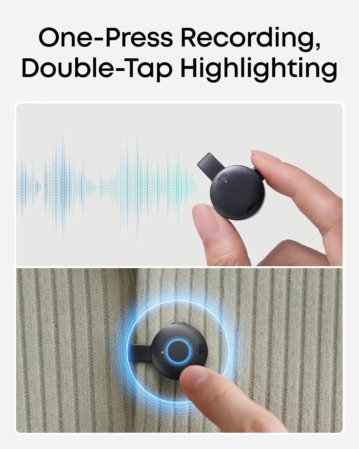 Soundcore Work Coin-Sized Wearable AI Note Taker 8GB MFi-Certified Voice Recorder D3200 Tech House Singapore