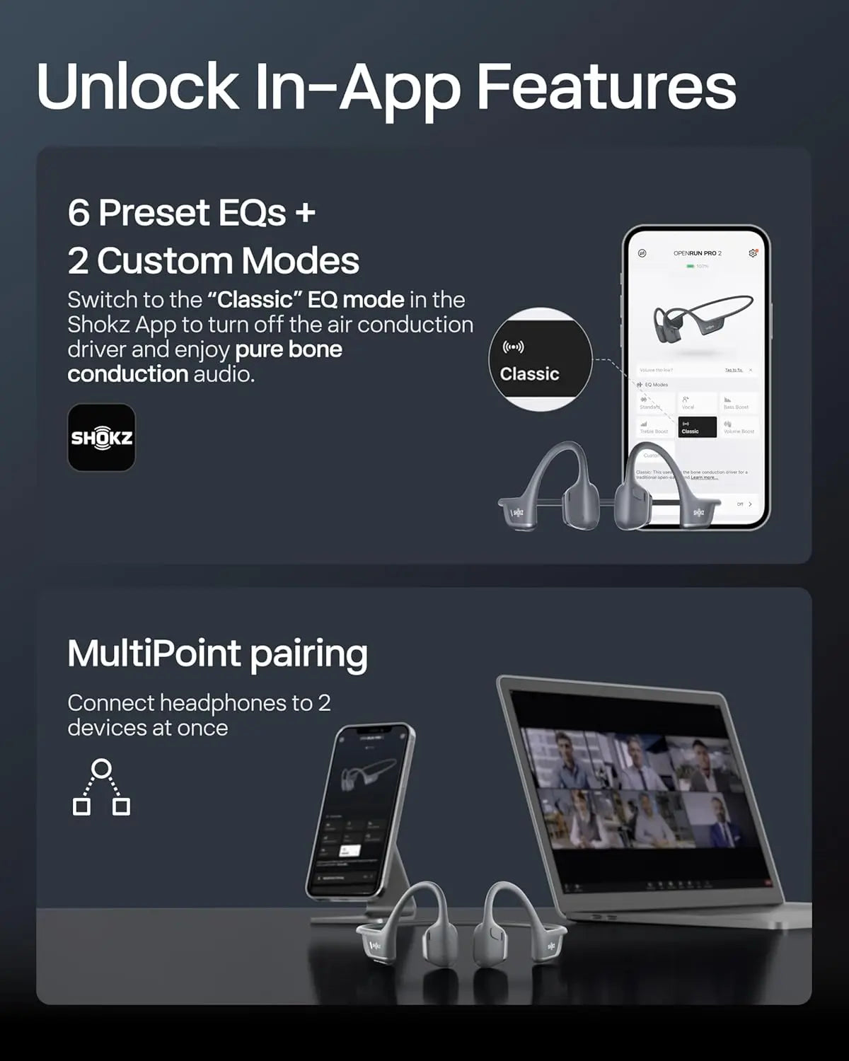 SHOKZ OpenRun Pro 2 Bone Conduction Open-Ear True Wireless Sport Earbuds S820-ST/S821-MN Tech House Singapore