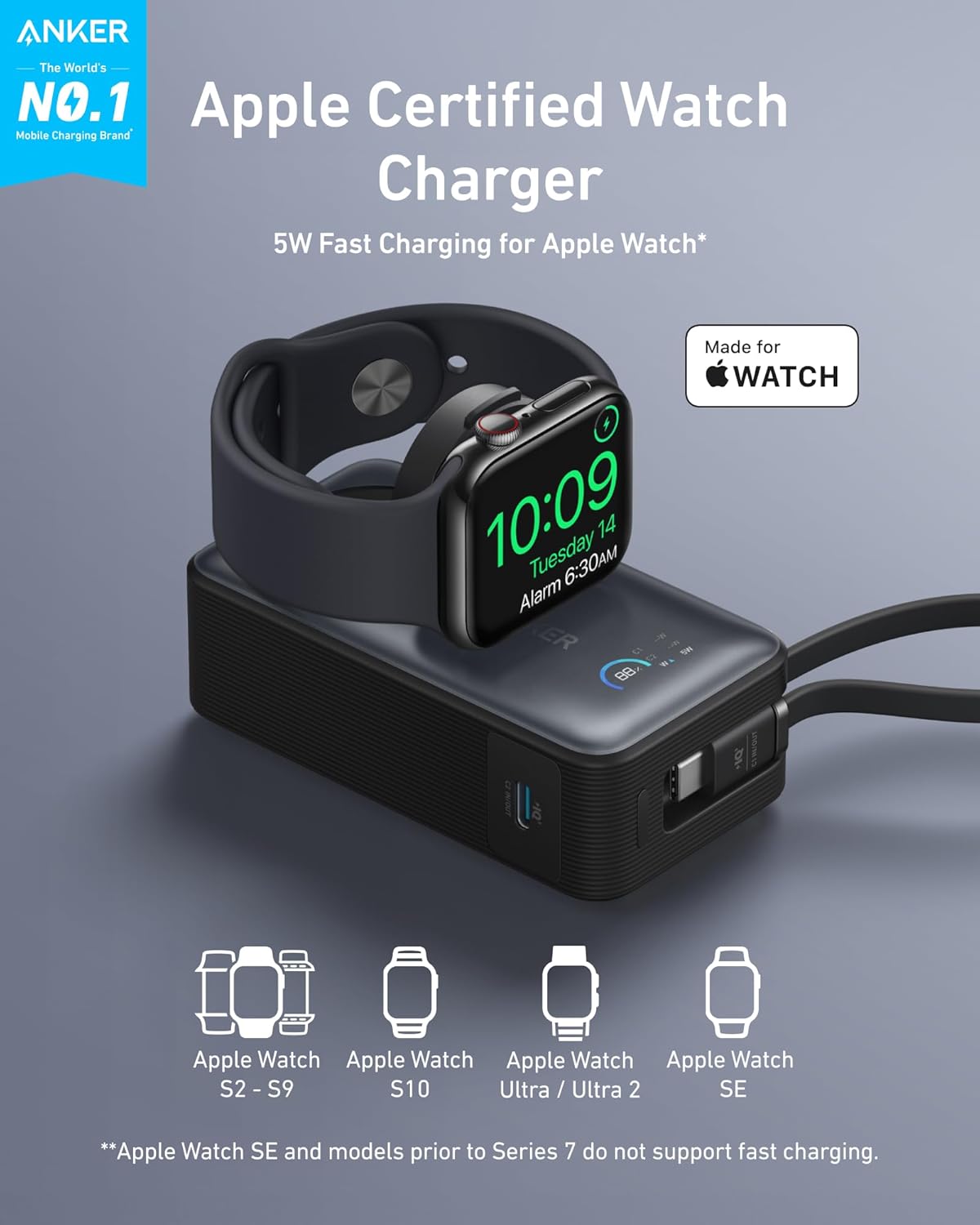 Anker MagGo Power Bank 35W Max PD 10000mAh for Apple Watch A1657 Anker