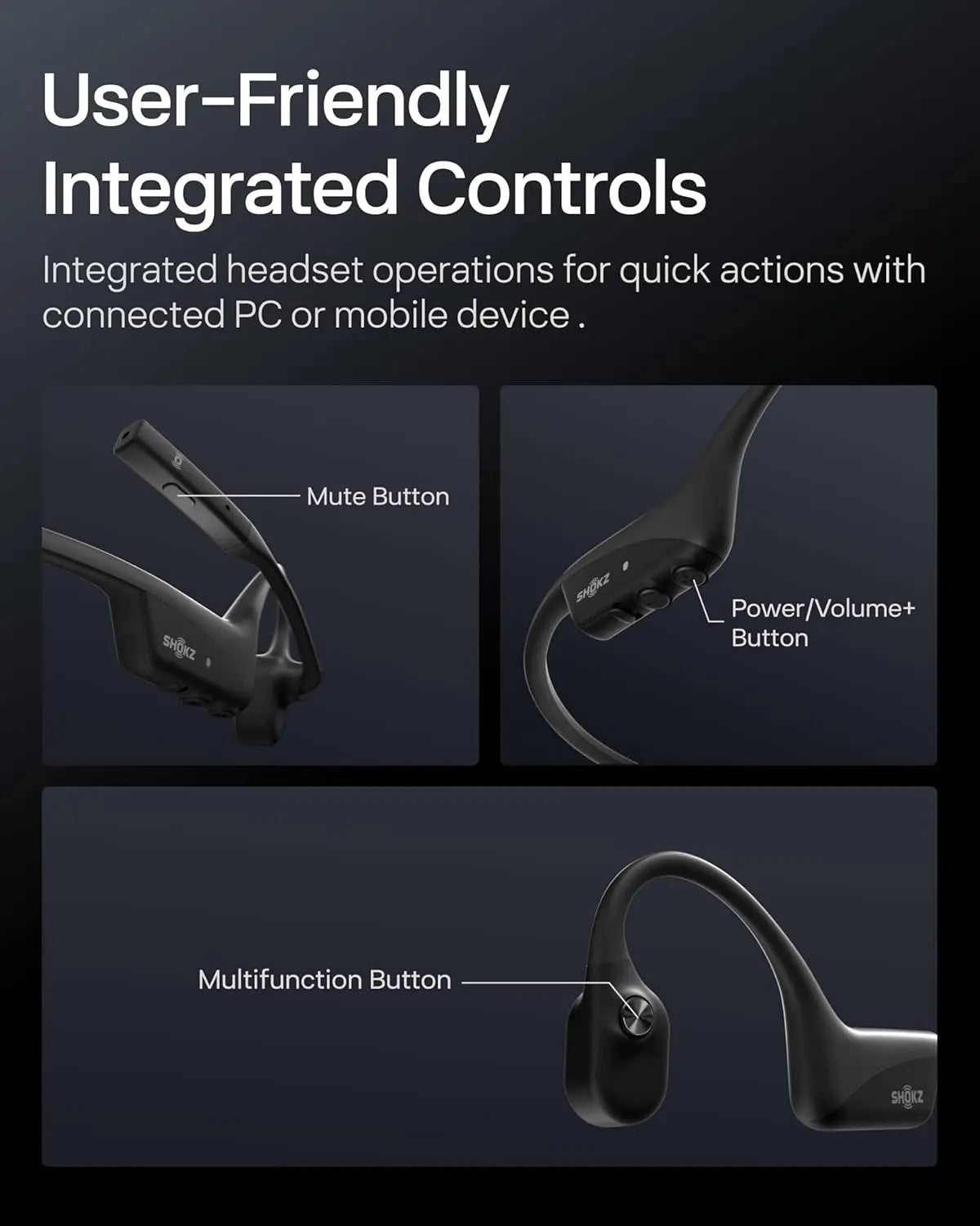 SHOKZ OpenComm2 Bone Conduction Stereo Bluetooth Headphones (2025 Upgrade) C120 Tech House Singapore