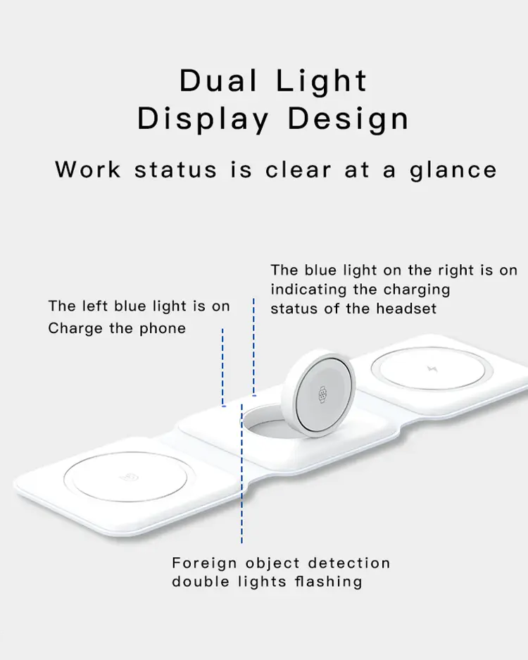 Recci 3 in 1 Foldable Magnetic Wireless Charger RCW-36 Tech House Singapore