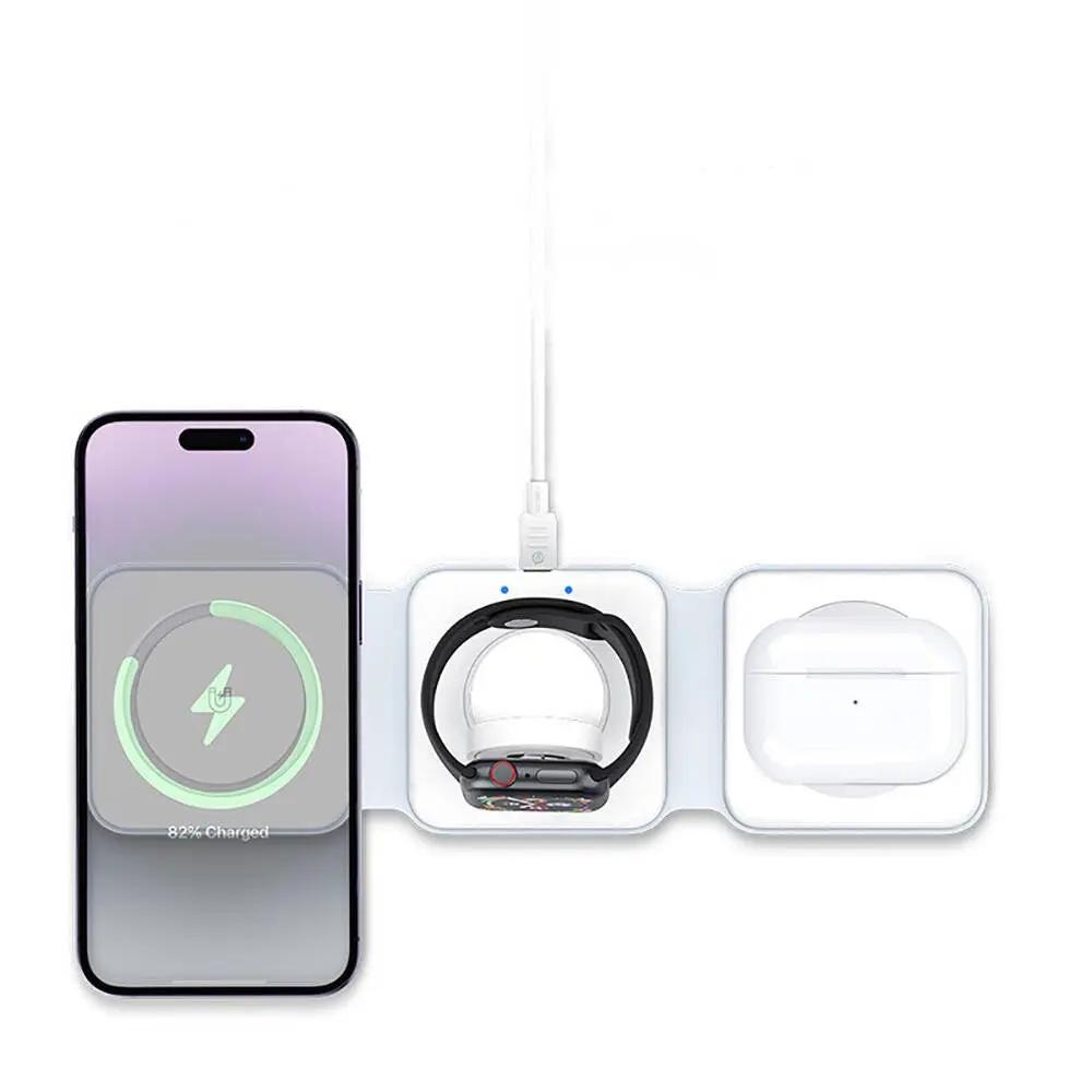 Recci 3 in 1 Foldable Magnetic Wireless Charger RCW-36 Tech House Singapore