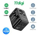 77digi 70W 3 Type-C + 2 USB All-in One Travel Adapter 77digi