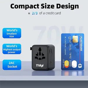 77digi 70W 3 Type-C + 2 USB Travel Adapter WWA70 77digi Singapore