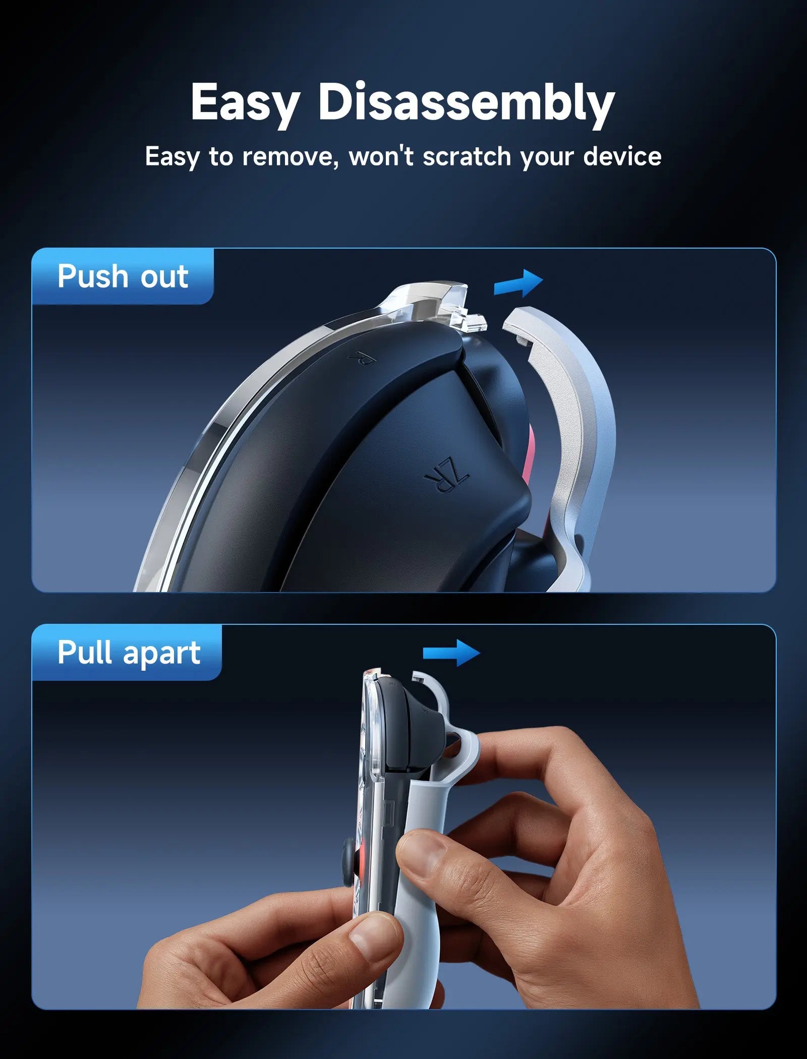 JSAUX Nintendo Switch 2 Ergonomic Controller Case Full-Cover Clear Case (PC0119A) Tech House Singapore